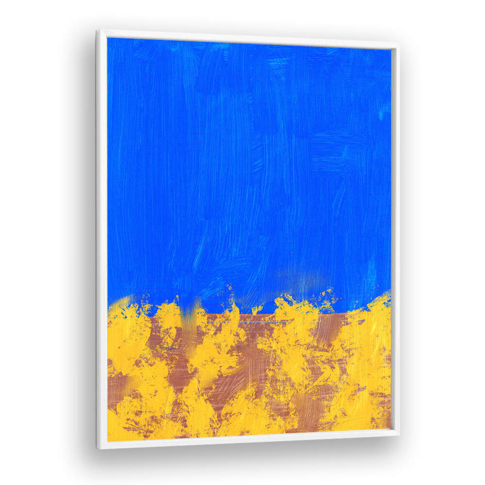 BLUE & YELLOW BRUSHSTROKES , ABSTRACT PAINTINGS