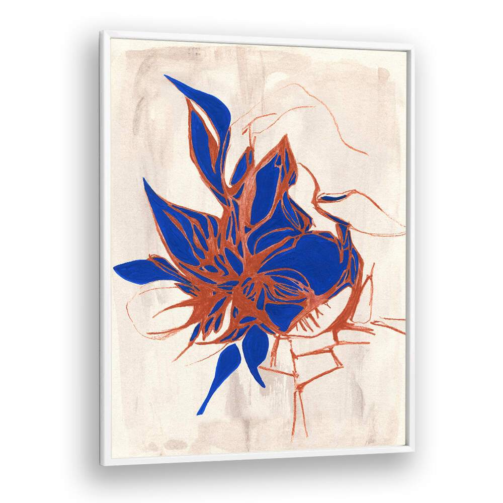 BLUE FLORAL ELEGANCE III , ORGANIC FORMS