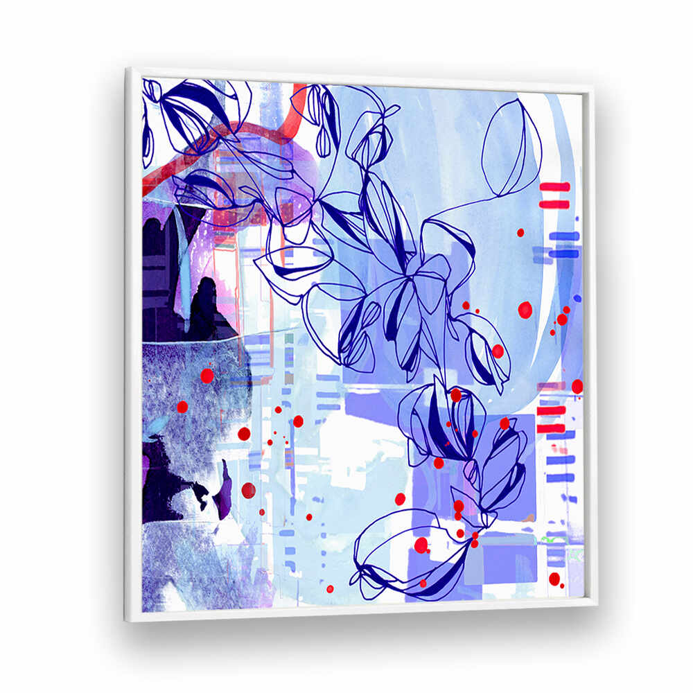 BLUE FLORAL ELEGANCE , ORGANIC FORMS