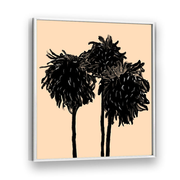 Chrysanthemum Noir, Floral Flower Paintings showcase elegant black blooms on a soft background, perfect for home decor.