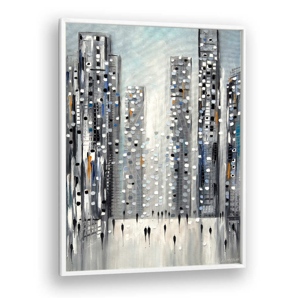 CITY REFLECTIONS , MODERN IMPRESSIONISM PAINTINGS