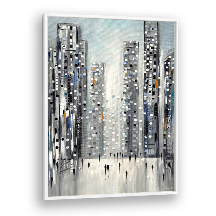 CITY REFLECTIONS , MODERN IMPRESSIONISM PAINTINGS
