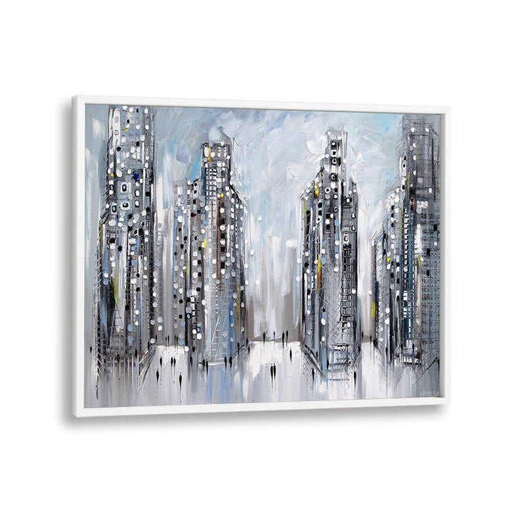 CITY STREET SCENE , MODERN IMPRESSIONISM PAINTINGS