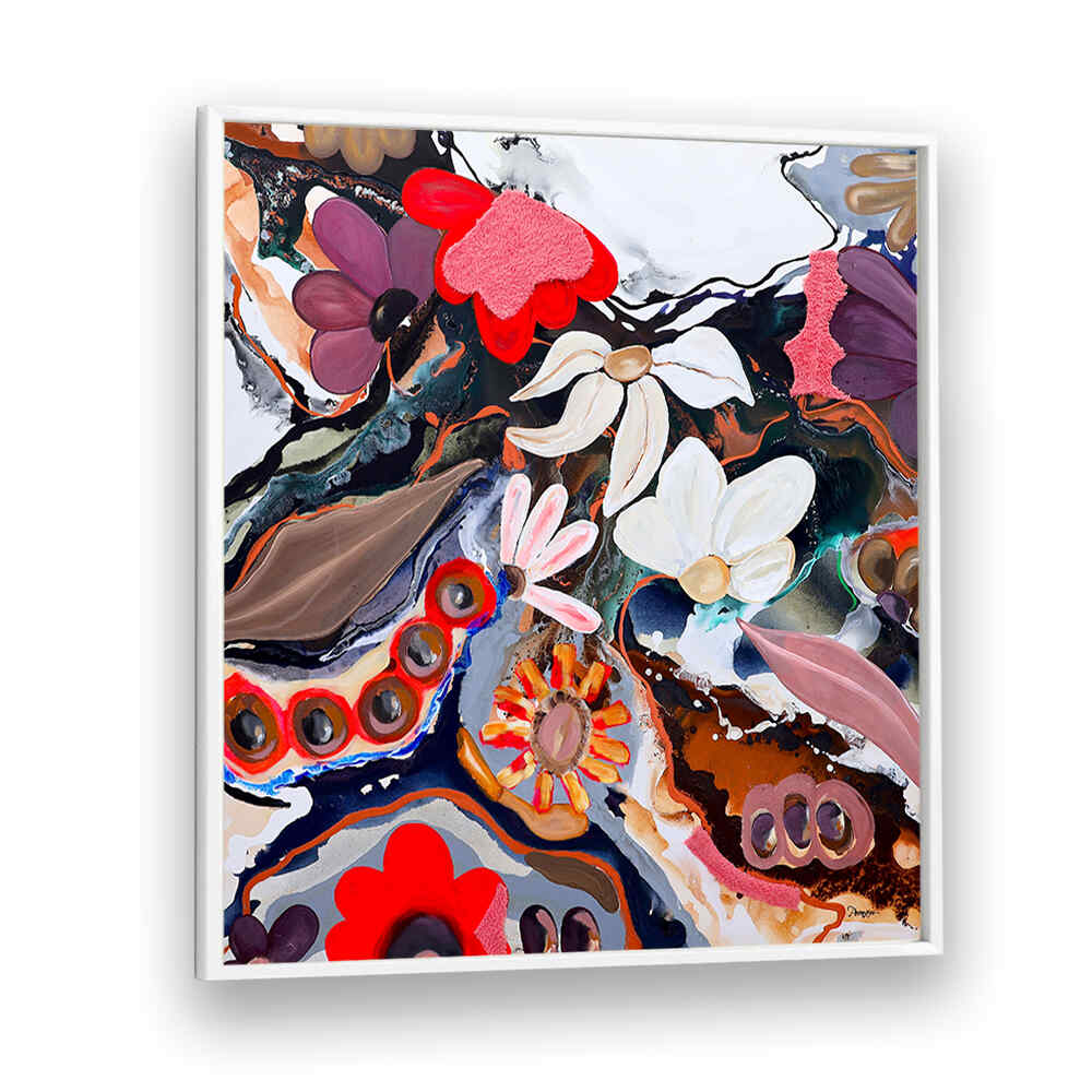 COLORFUL FLORAL WHIRLWIND , FLORAL FLOWER PAINTINGS