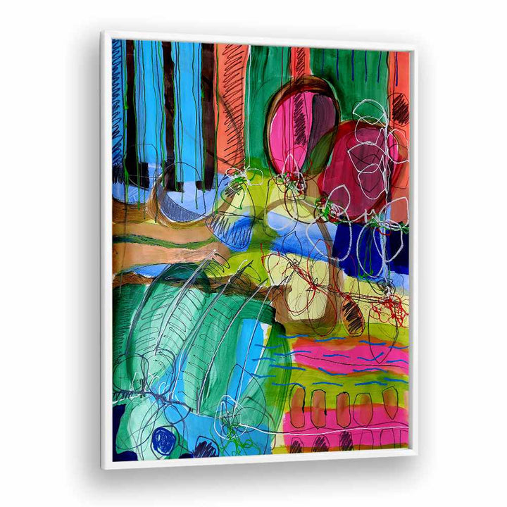 Vibrant abstract acrylic art, "COMPOSITION FOR A SUNDAY MORNING , ABSTRACT PAINTINGS," enhances any living space.