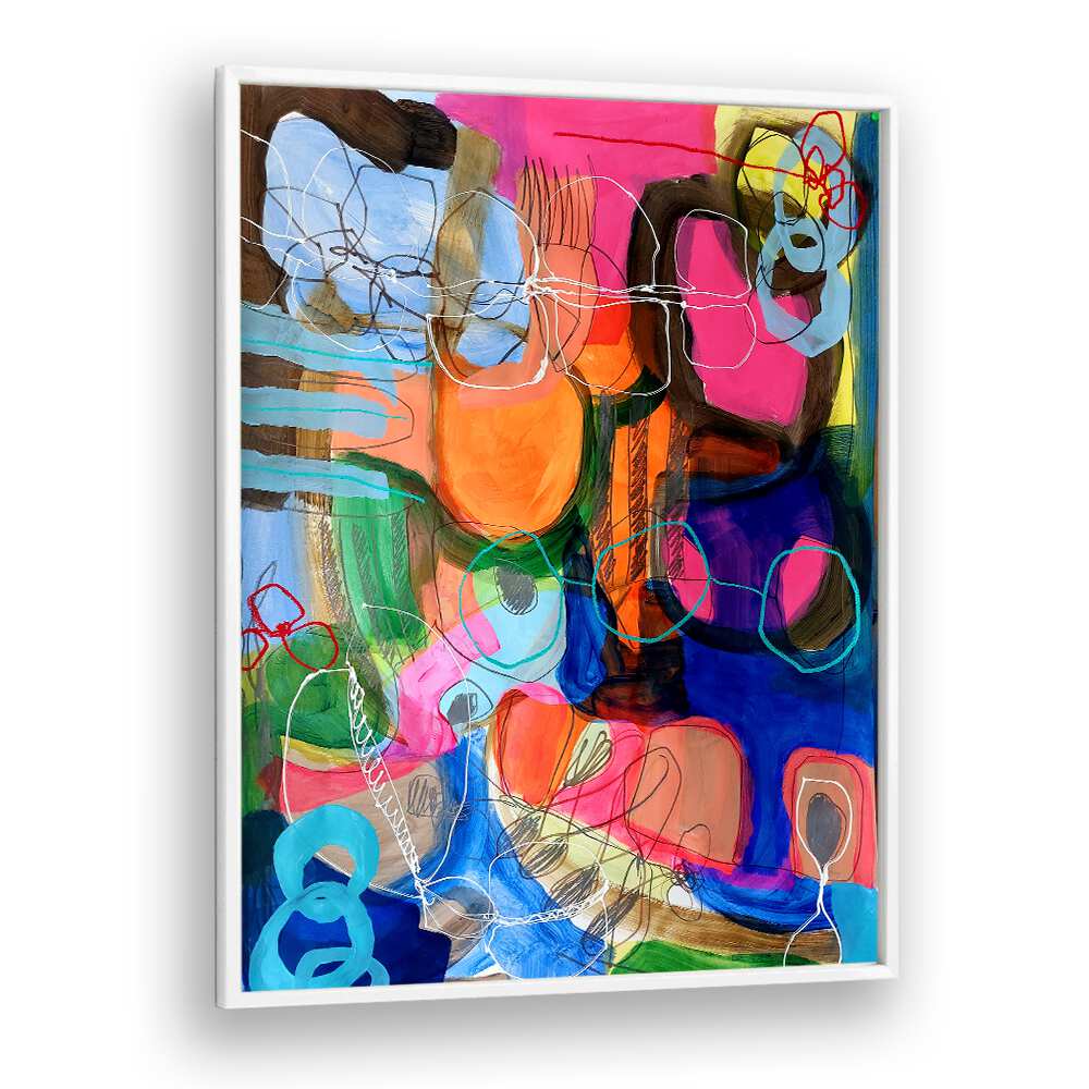 Bright and colorful COMPOSITION FOR A SUNDAY MORNING II, ABSTRACT PAINTINGS, perfect for enhancing your living space.