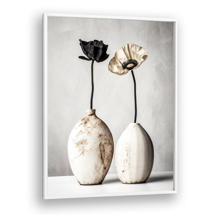 CONTRASTING BLOOMS , FLOWER VASES