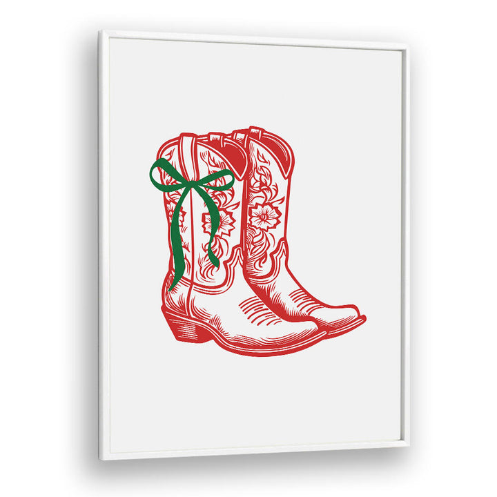 COUNTRY CHRISTMAS BOOTS - RED , COWBOY & MODERN AMERICANA PAINTINGS