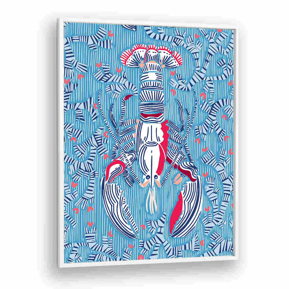 Colorful CRUSTACEAN Beach Paintings featuring vibrant lobster design, perfect for coastal home decor.