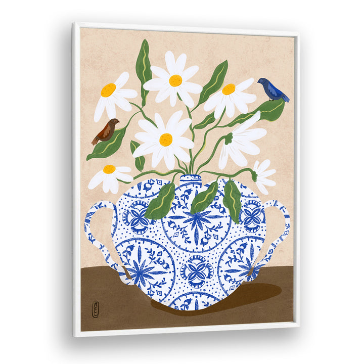 DAISIES IN BLUE TEAPOT