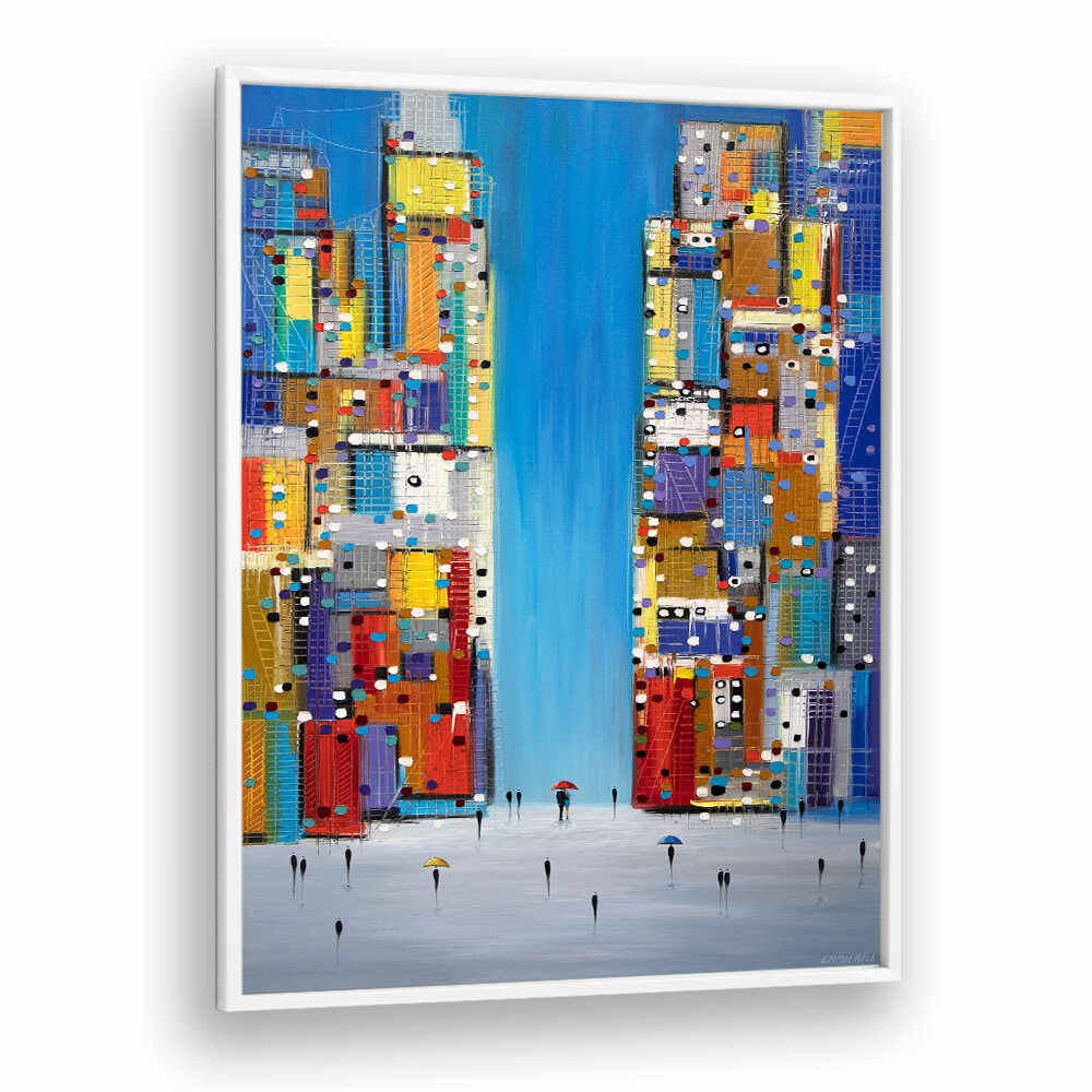 DAY IN THE CITY , MODERN IMPRESSIONISM PAINTINGS