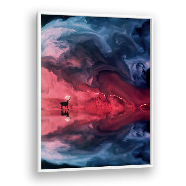 DEER MOON ABSTRACT , SURREAL ART PRINTS