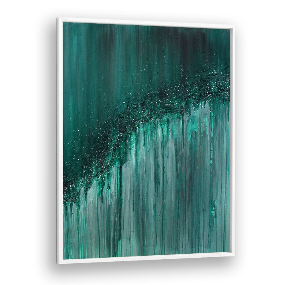Elegant green tones blend in SERENITY MEETS CHAOS, ABSTRACT PAINTINGS, perfect for modern decor and artistic vibes.