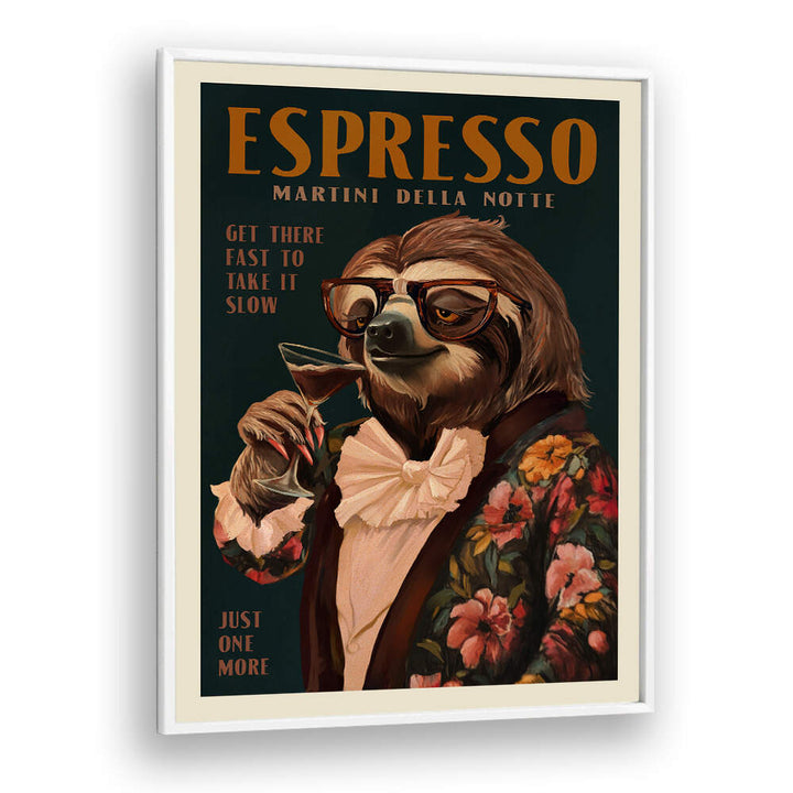 ESPRESSO MARTINI DRINKING SLOTH , BAR & CAFE ART
