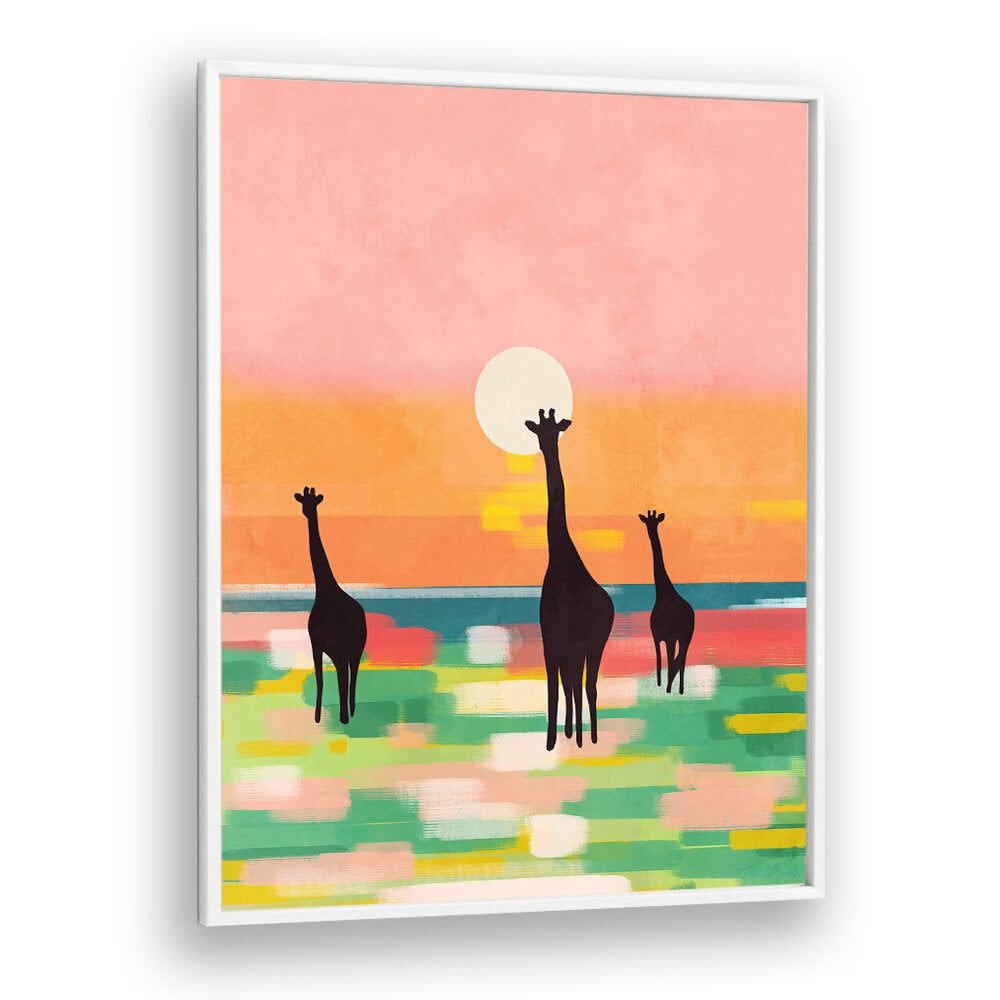 EVENING STROLL IN THE SAVANNAH , KIDS ROOM PAINTINGS