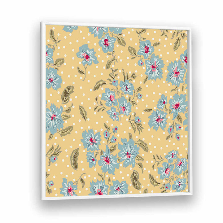 Floral Heritage Bouquet II, Pattern Art Prints showcase intricate floral motifs on a vibrant yellow background.