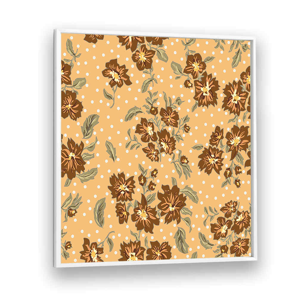 Floral Heritage I, pattern art prints featuring intricate designs on a warm background, perfect for modern decor.