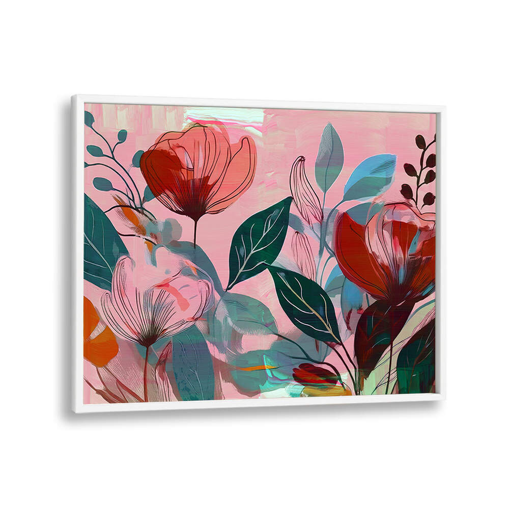 FLOWERS GARDEN I , FLORAL FLOWER PAINTINGS