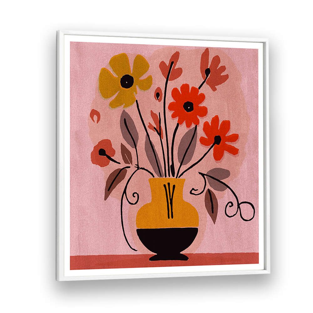 GOLDEN BOUQUET IN BLOOM , FLORAL FLOWER PAINTINGS