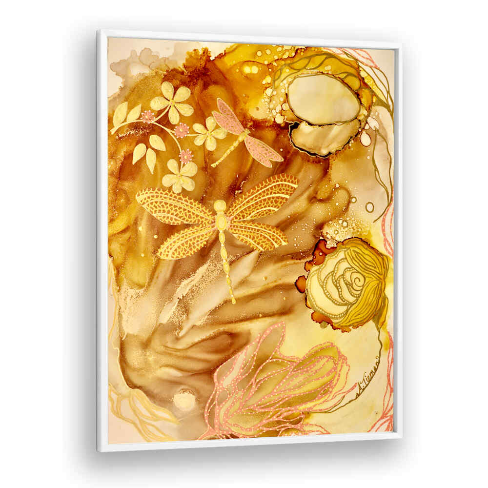 Transform your child's space with GOLDEN DRAGONFLIES, KIDS ROOM PAINTINGS, a vibrant 3-piece wall art set.