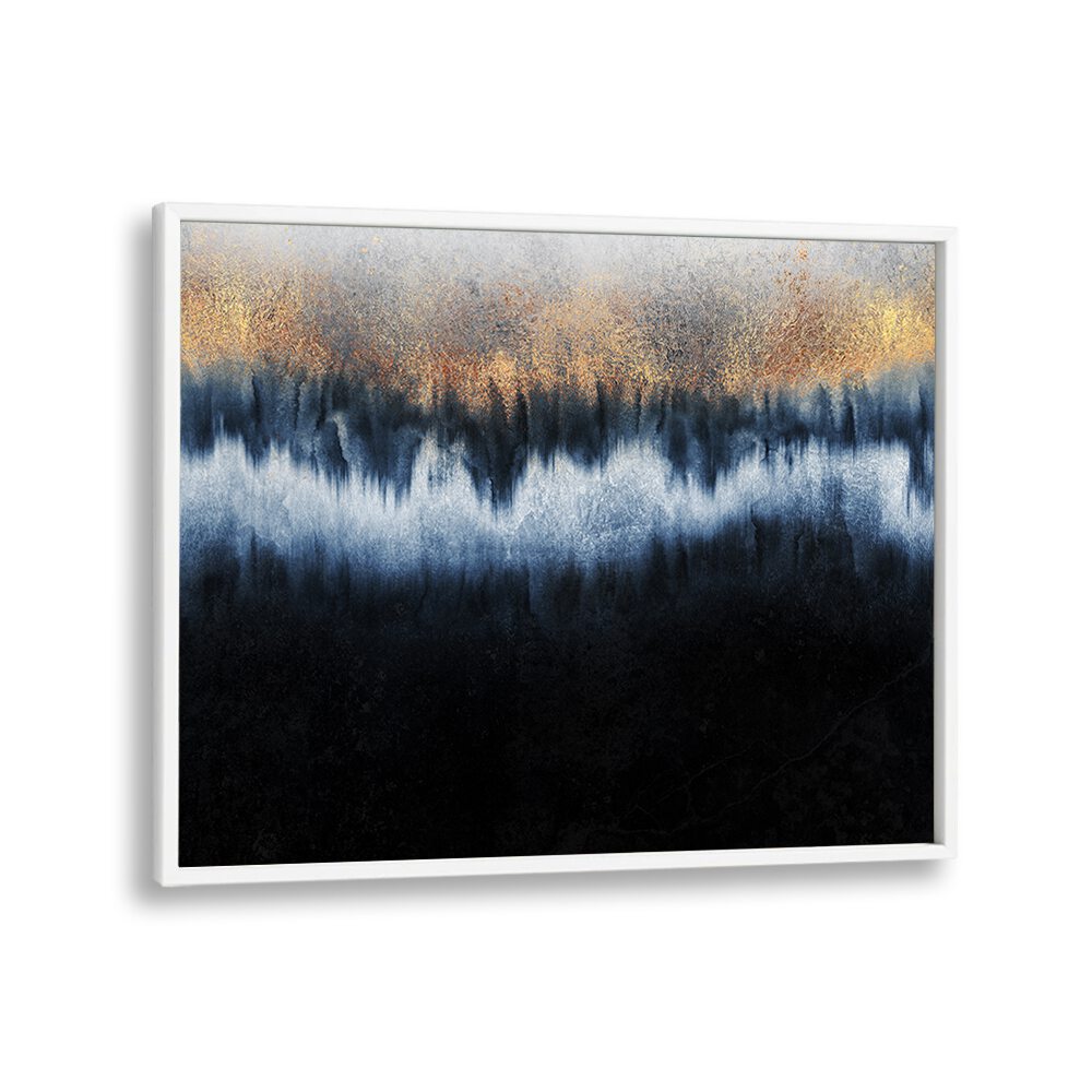 Elegant GOLDEN HORIZON, ABSTRACT PAINTINGS in rich colors, enhancing sophisticated home decor with style.