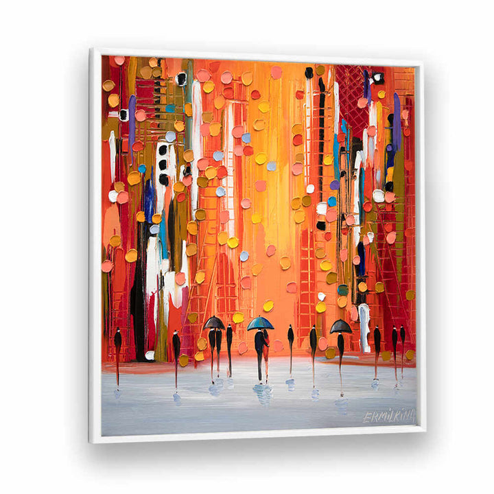 HOT RAINY SUNSET , MODERN IMPRESSIONISM PAINTINGS