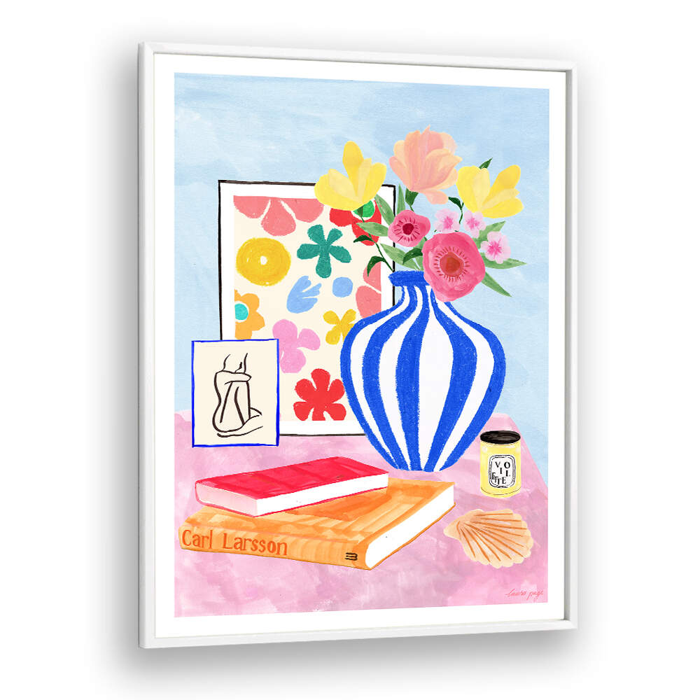 INTERIOR II , FLORAL FLOWER PAINTINGS