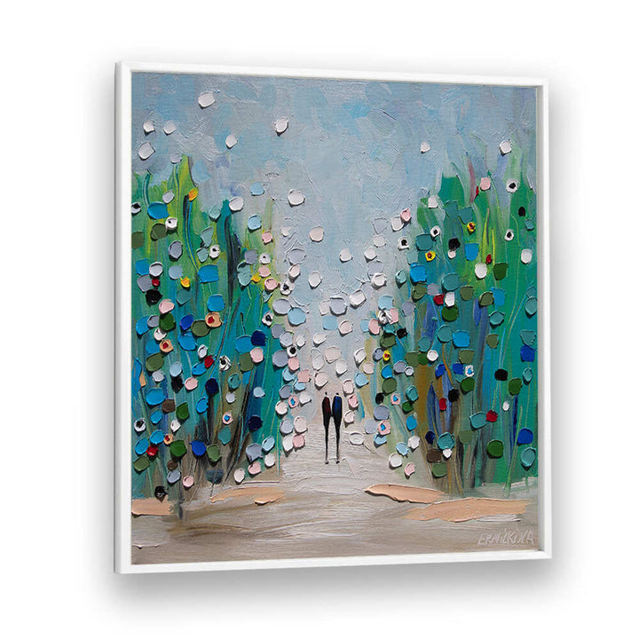 IN THE GARDEN , MODERN IMPRESSIONISM PAINTINGS