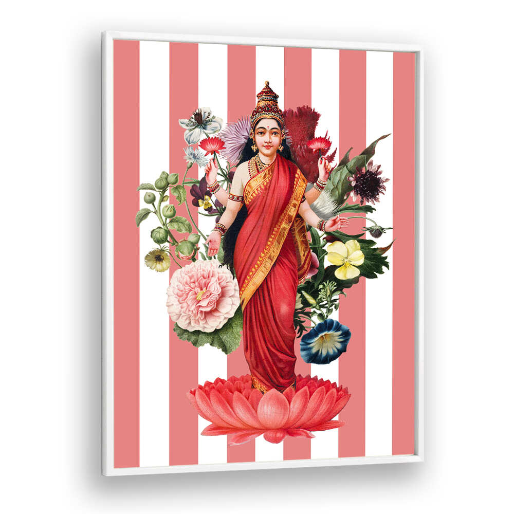 LAKSHMI A FLORAL TRIBUTE , INDIAN ART PAINTINGS