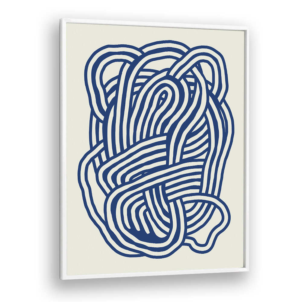 LINE ART ORGANIC SHAPE IN BLUE III , LINE ART PAINTINGS