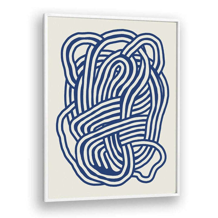 LINE ART ORGANIC SHAPE IN BLUE III , LINE ART PAINTINGS