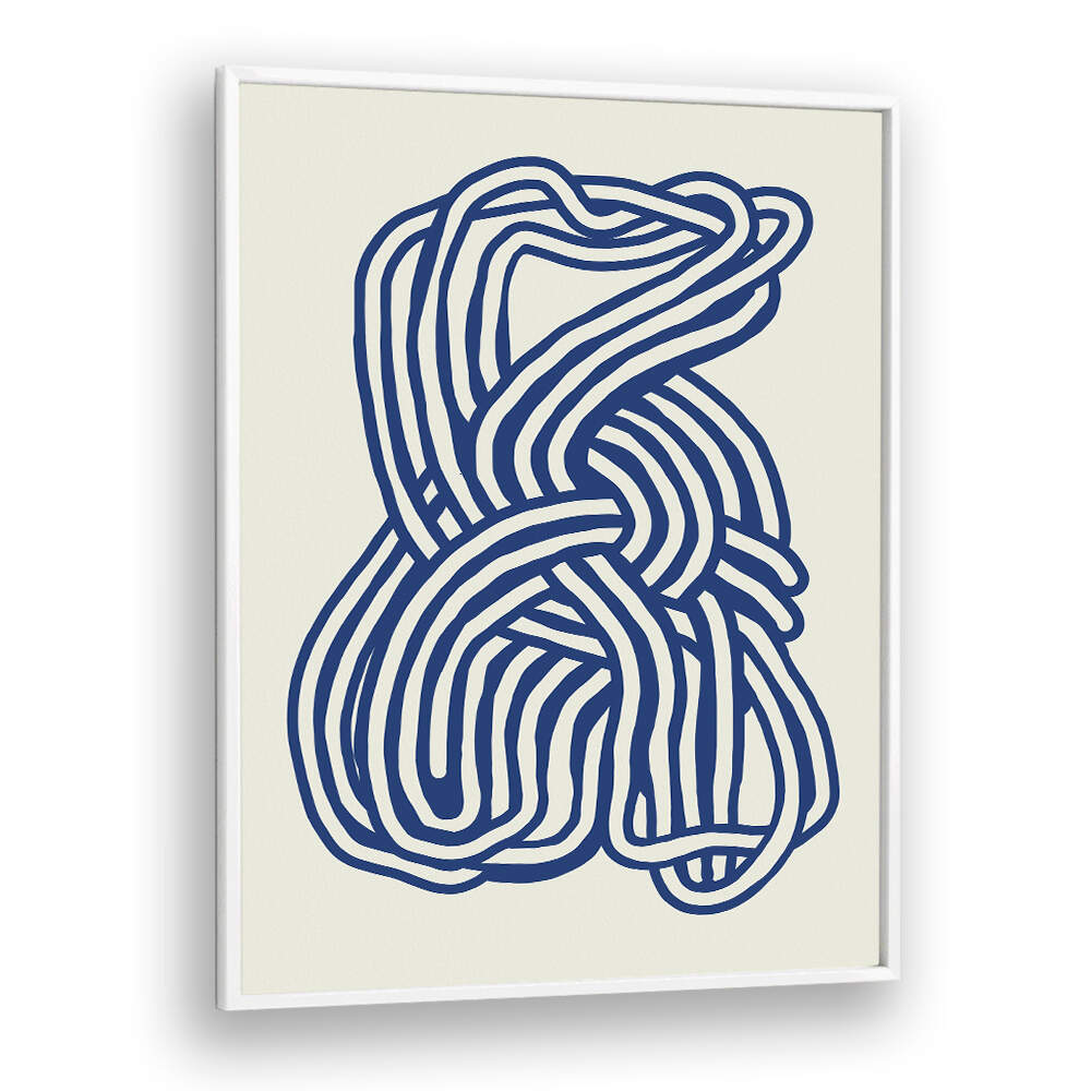 LINE ART ORGANIC SHAPE IN BLUE II  , LINE ART PAINTINGS