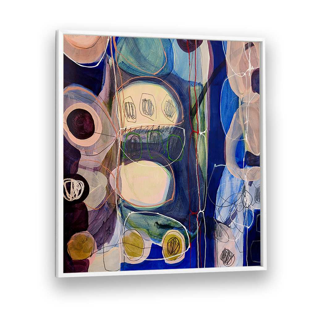 Vibrant LITTLE MONSTERS I, ABSTRACT PAINTINGS with fluid brush strokes, perfect for modern wall art lovers.