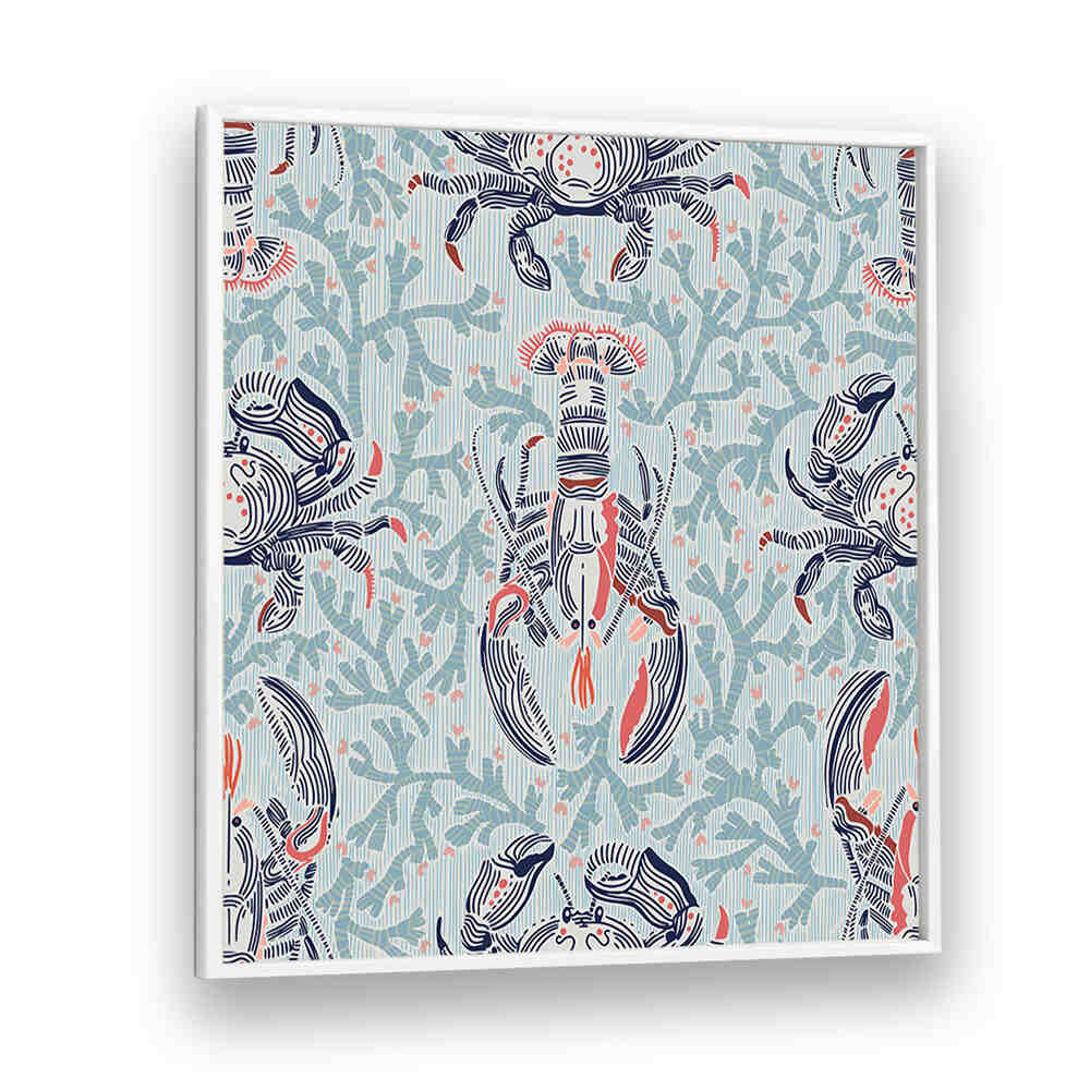 Vibrant LOBSTER AND CRAB COASTAL II, BEACH PAINTINGS showcasing detailed sea life for coastal home decor.