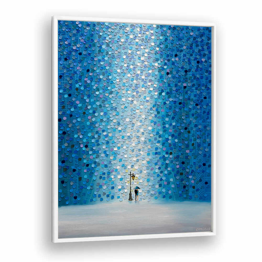 RAINY STREETLIGHT SONATA , MODERN IMPRESSIONISM PAINTINGS