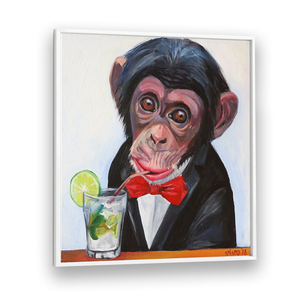 Playful MONKEY IN A TUXEDO comic poster, a vibrant piece perfect for adding humor and style to any space.