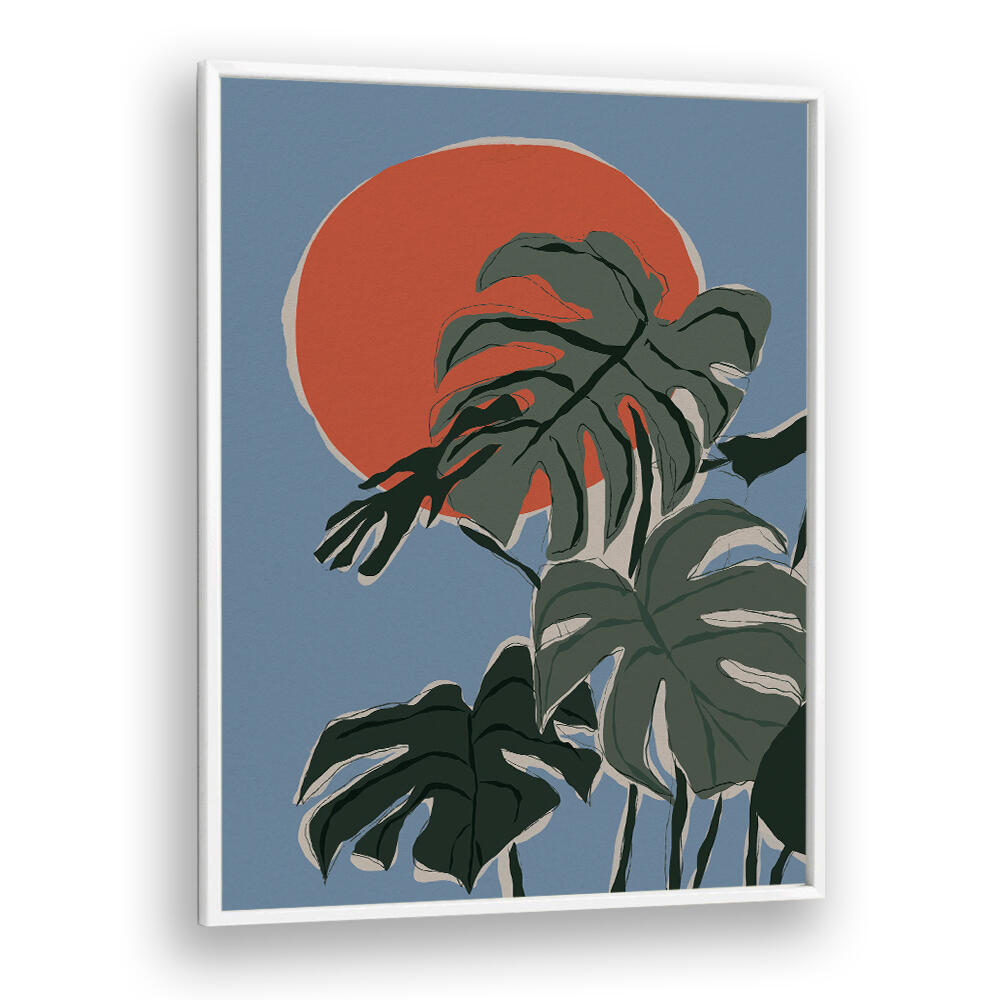 MONSTERA SUNSET , BOHO ART PAINTINGS