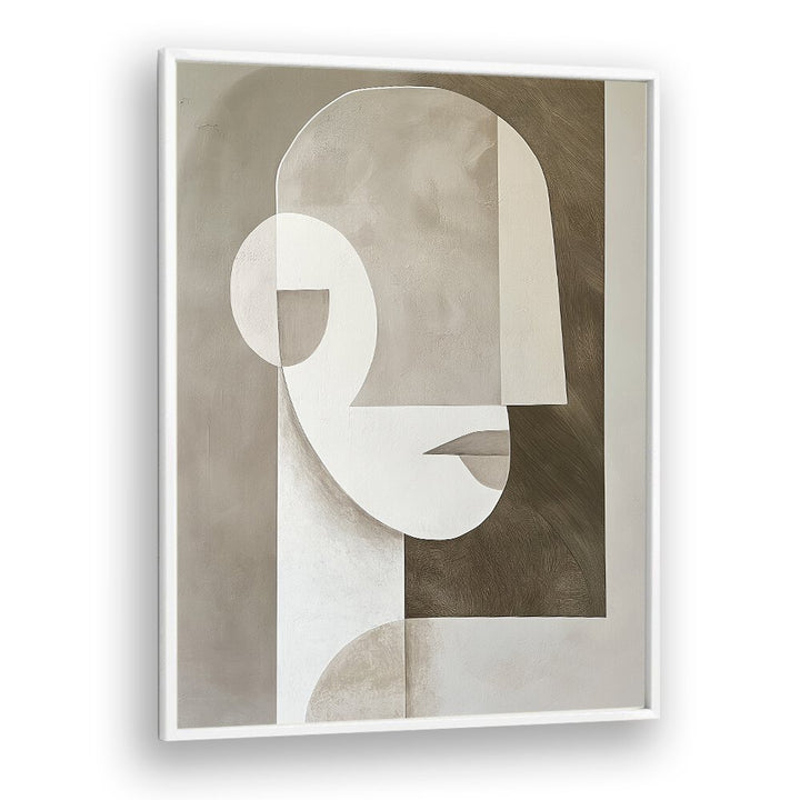 Stylish NEUTRAL PORTRAIT, PORTRAITS artwork featuring abstract facial elements in soft tones for modern decor.