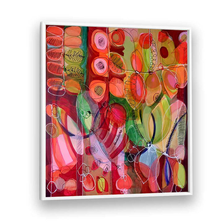 Colorful abstract art piece, "NOTHING LIKE SUMMER I," brings vibrant energy to any space. Perfect for contemporary decor.