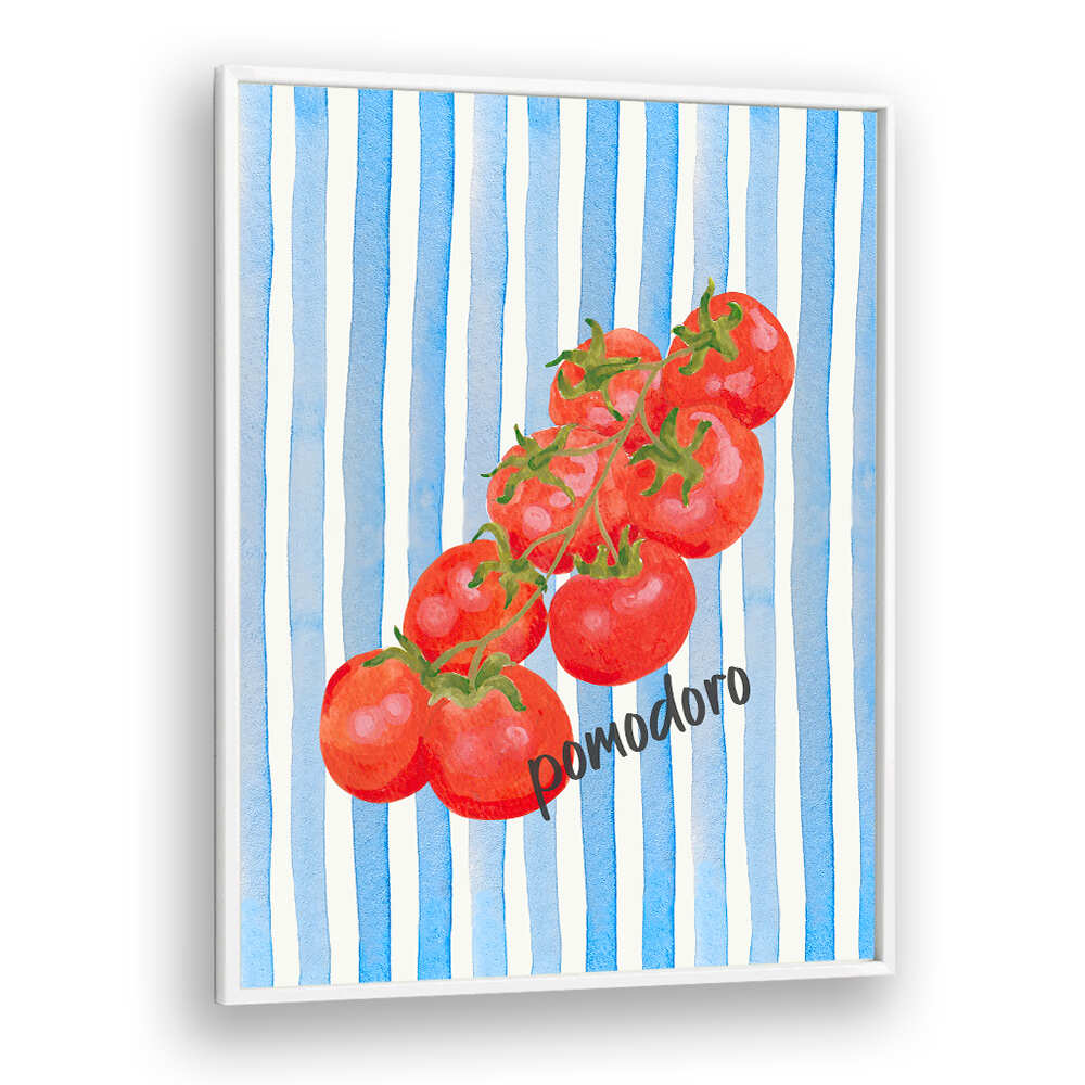 POMODORO ON BLUE STRIPES , KITCHEN POSTERS