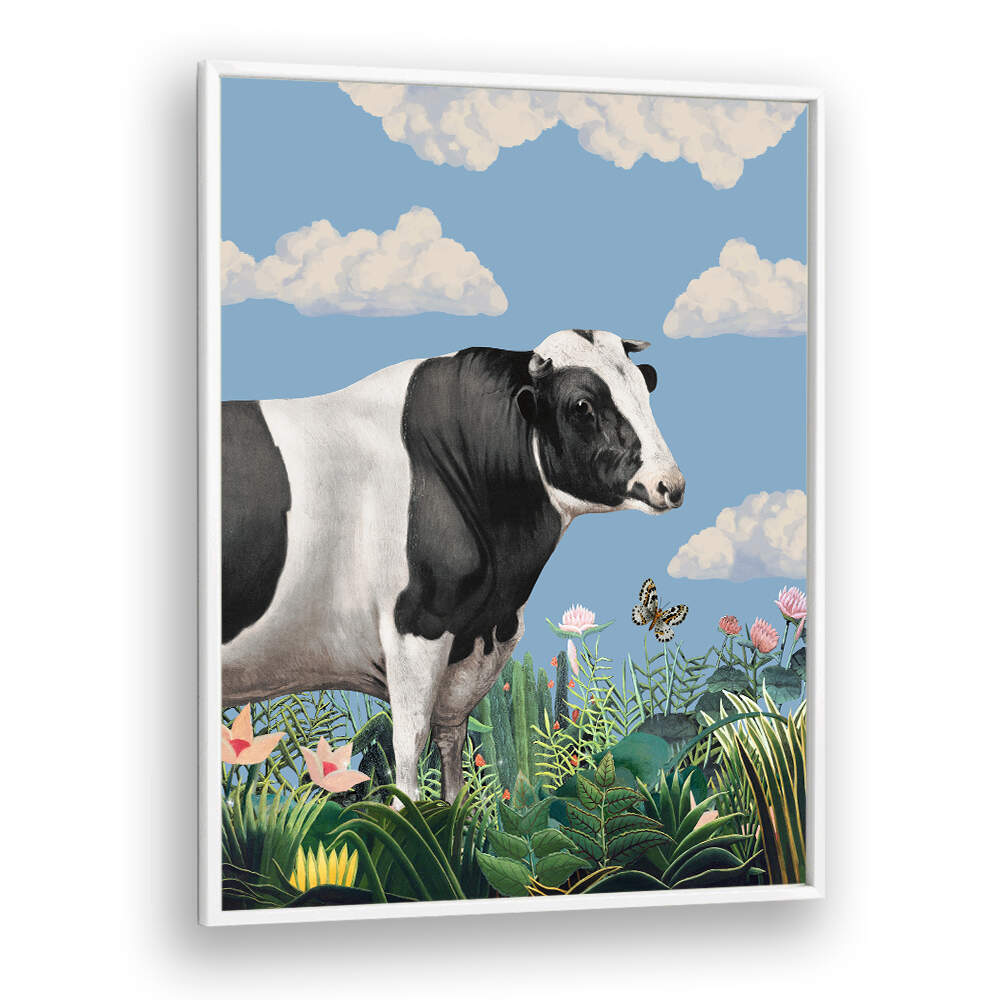 PORTRAITS OF HAPPY COWS , ANIMAL PAINTINGS