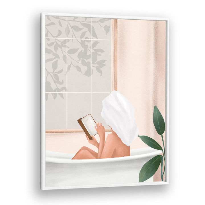 READING GIRL IN BATHTUB
