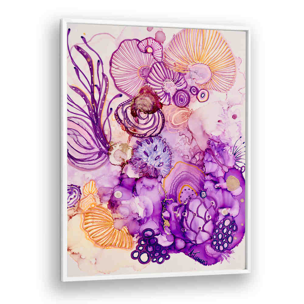 Colorful abstract artwork inspired by nature, featuring "IN THE BEGINNING, BEACH PAINTINGS" for serene decor.