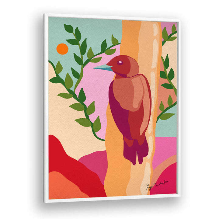 RUFUS WOODPECKER ABSTRACT ART