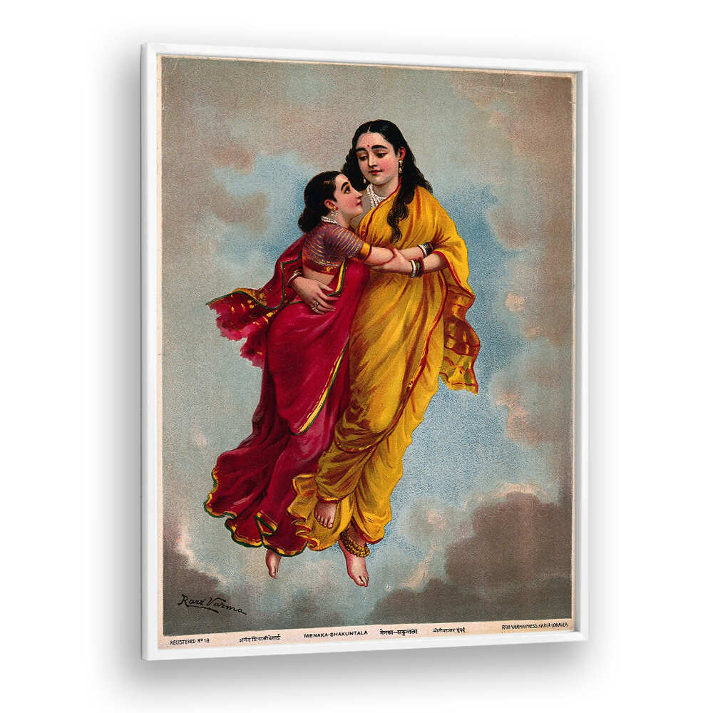 SAKUNTALA AND HER MOTHER FLY TOWARDS HEAVEN