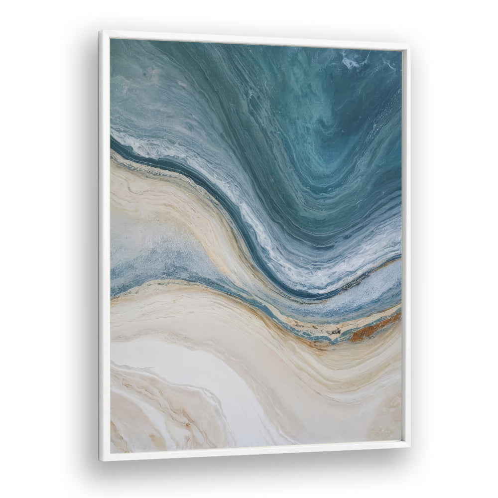 SANDY SHORES, ABSTRACT PAINTINGS capture coastal tranquility with elegant colors and textures, perfect for home decor.
