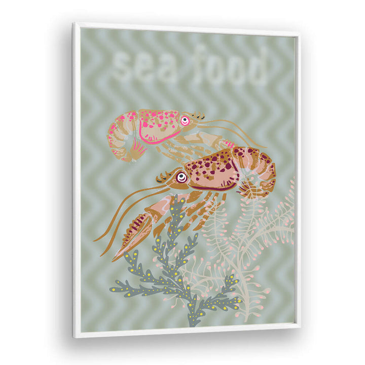 Vibrant SEA FOOD V, BEACH PAINTINGS featuring colorful sea life, perfect for enhancing your coastal decor.