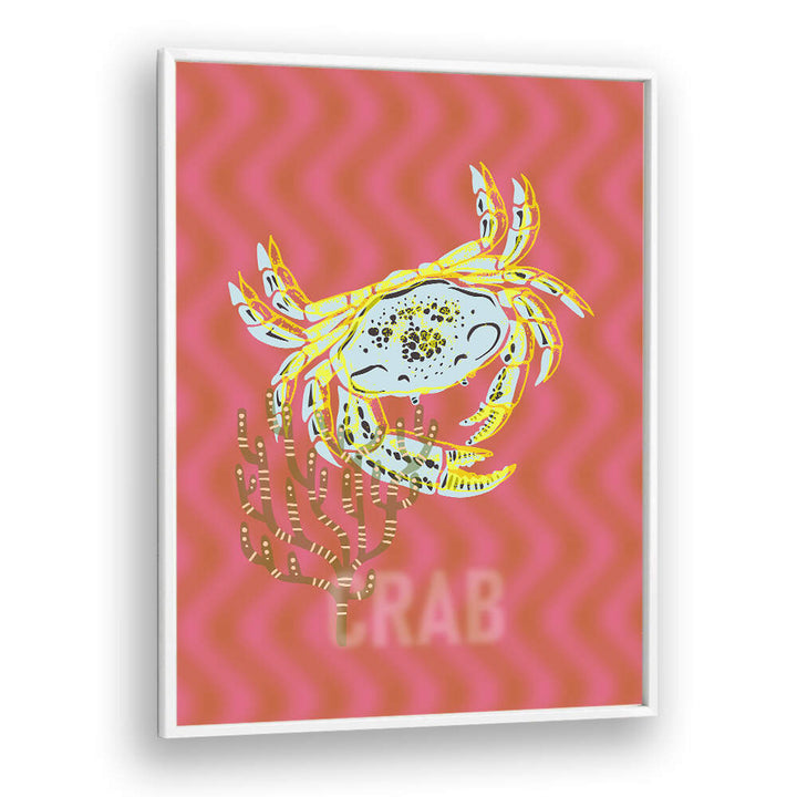Colorful crab illustration from SEA LIFE JOY I, BEACH PAINTINGS, perfect for beach-themed home decor.