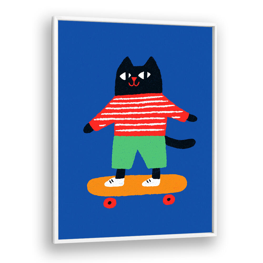 SKATING CAT , KIDS ROOM PAINTINGS