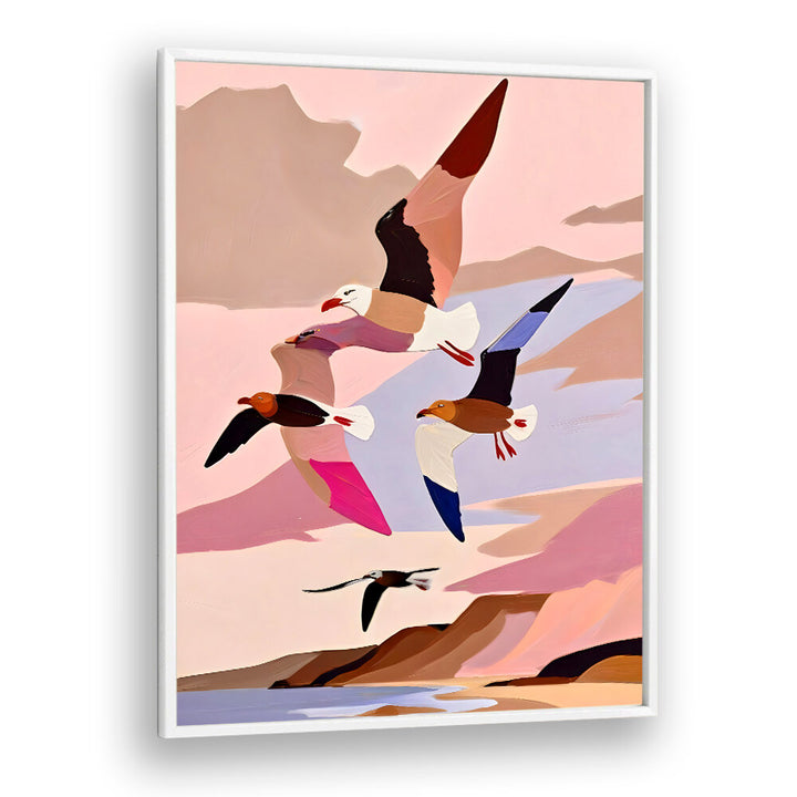 SOARING SILHOUETTE SEAGULLS